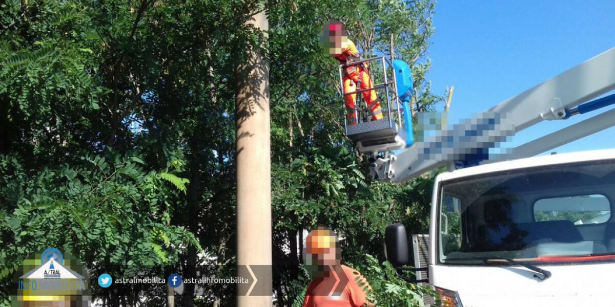 Cantiere mobile sulla Pontina, in direzione Latina:  si viaggia sulla sola corsia di sorpasso. - 