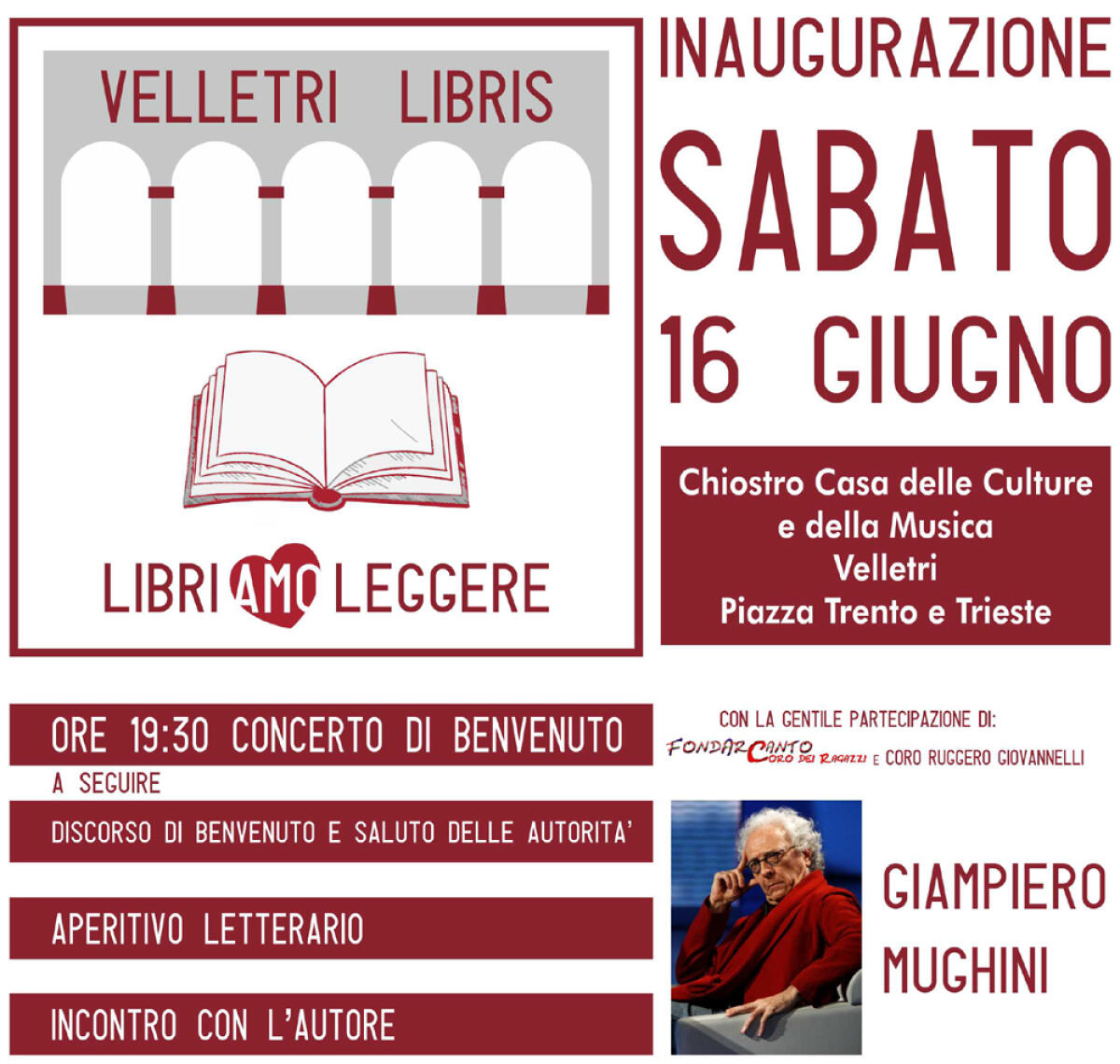 “Velletri Libris”: questo sabato la rassegna si apre con Giampiero Mughini. - 