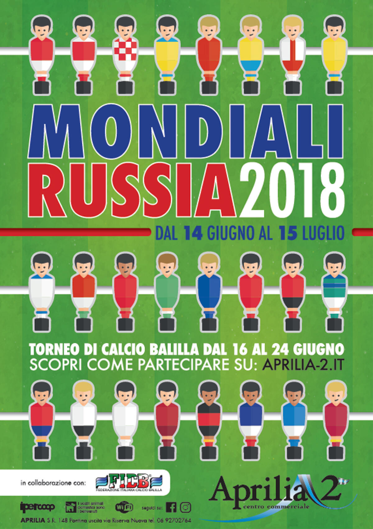 Mondiali di Calcio Russia 2018: maxi-schermo al Centro Commerciale Aprilia2 - 
