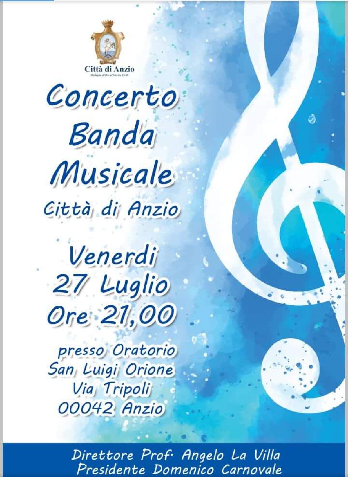 Questo venerdì concerto della Banda Musicale Città di Anzio. - 