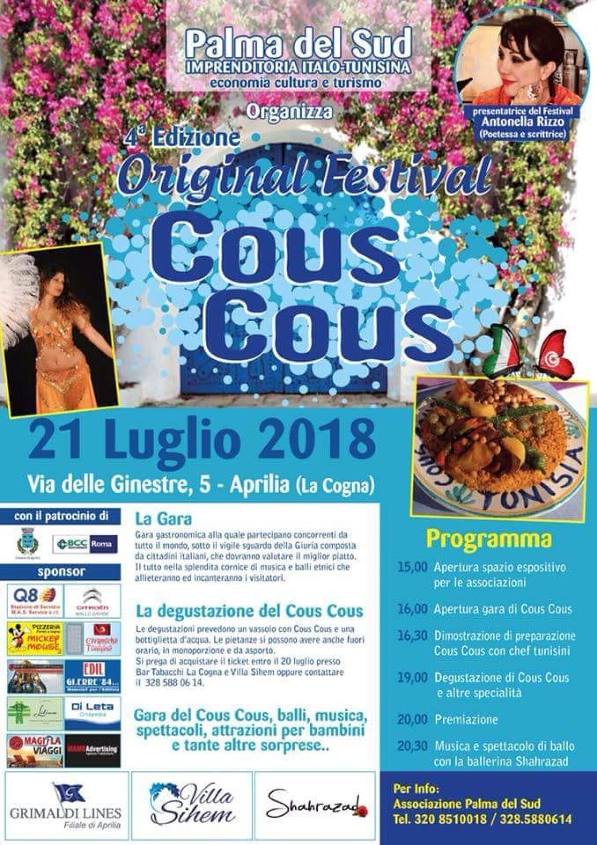 Profumi e sapori d'Oriente ad Aprilia con il Festival del Cous Cous - 