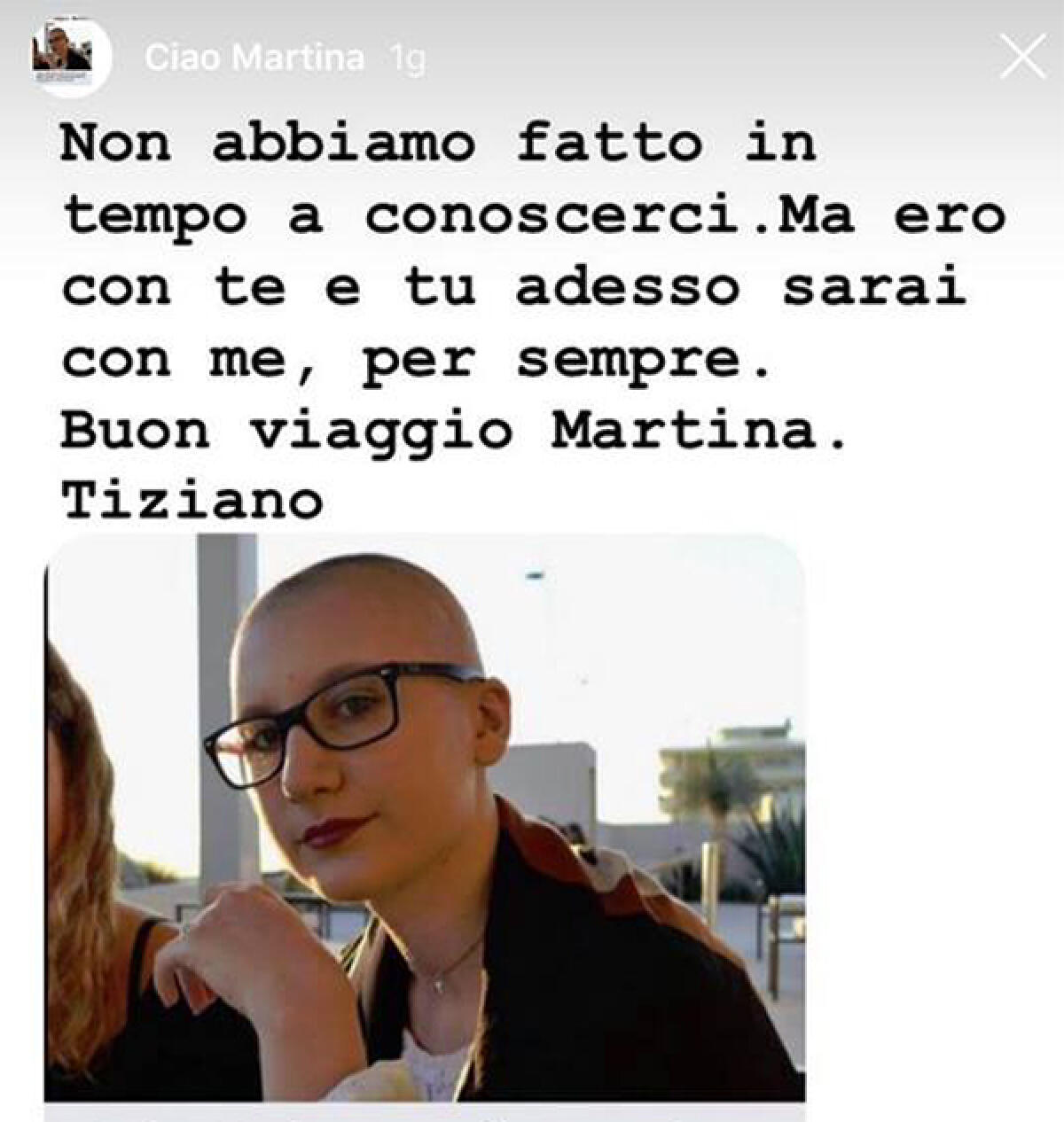 Una storia su Instagram di Tiziano Ferro per Martina Natale: "Ero con te e tu ora sarai con me, per sempre" - 