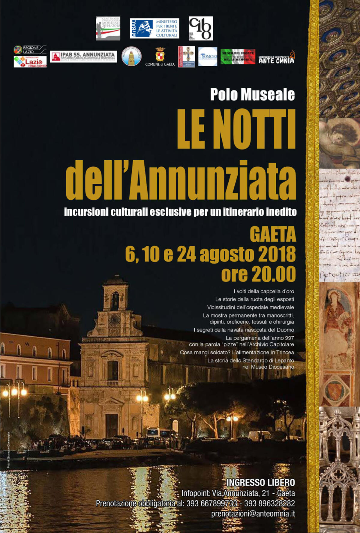 “Le notti dell'Annunziata”: a Gaeta un suggestivo percorso nei luoghi d’arte. - 