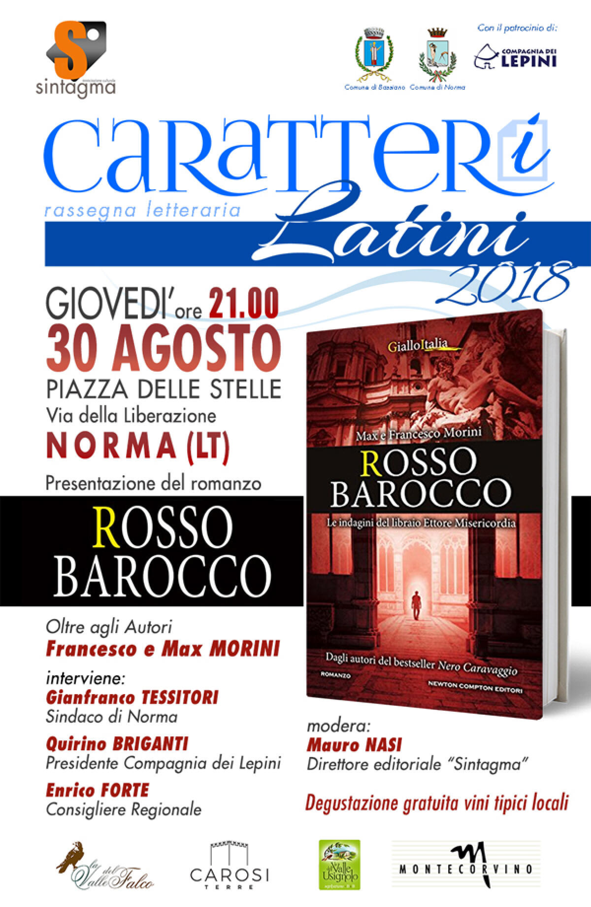 NORMA - Gli autori del bestseller “Nero Caravaggio” chiudono la rassegna “Caratteri Latini". - 