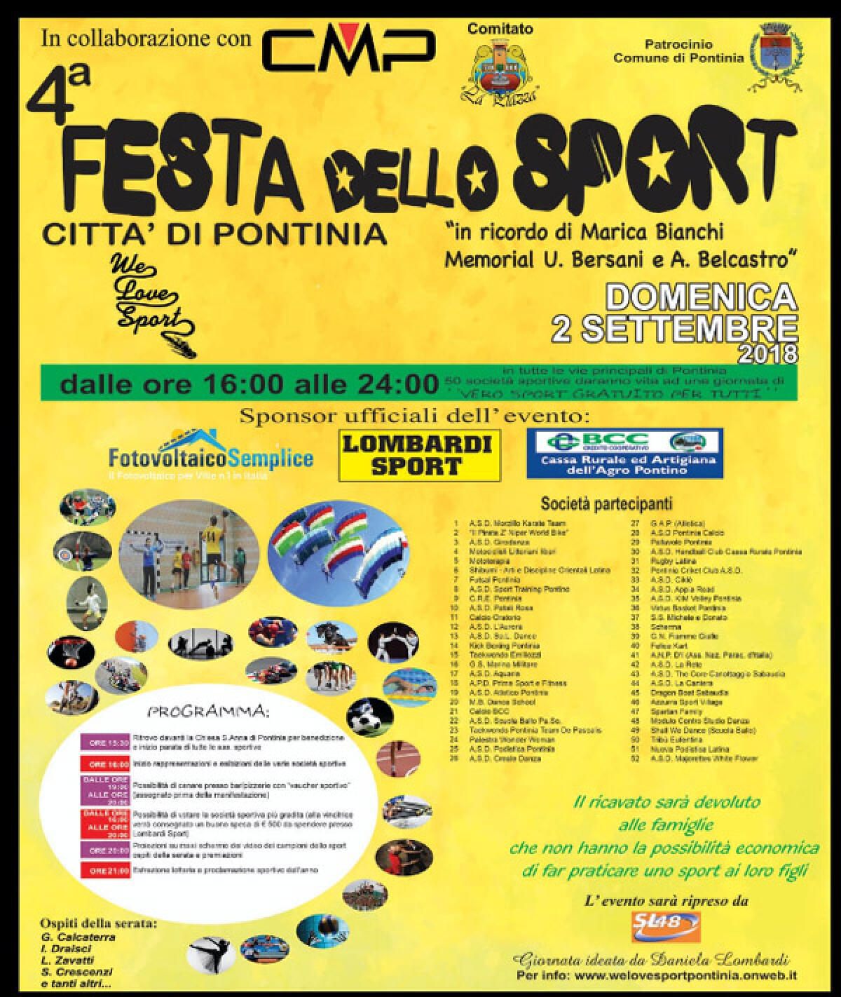 Domenica 2 settembre “Festa dello Sport” a Pontinia. - 