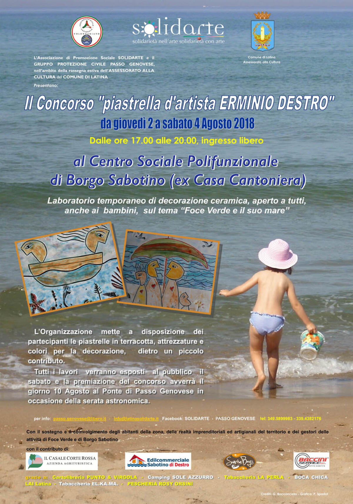 “Piastrella d’artista Erminio Destro”, l'evento sino a sabato al Centro Sociale Polivalente di Borgo Sabotino. - 