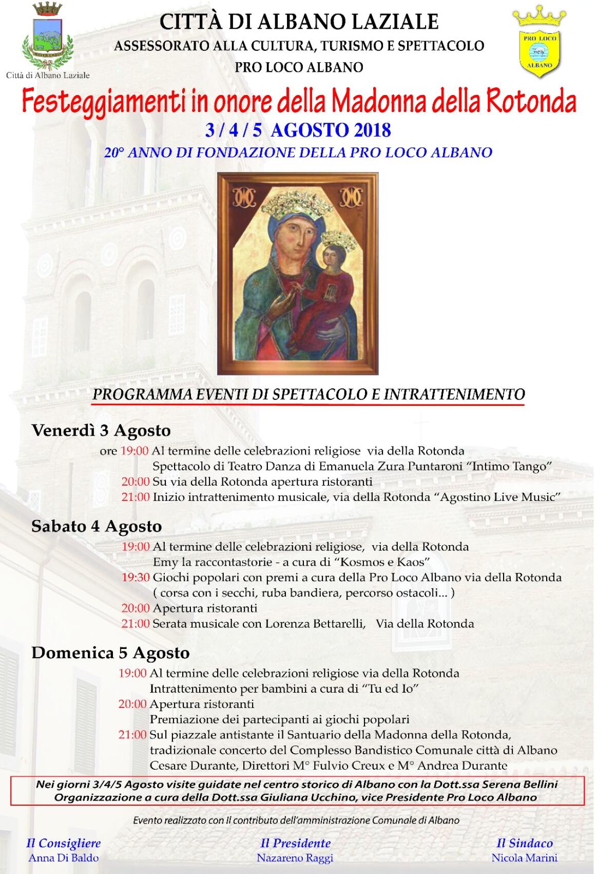 Albano, tornano i festeggiamenti della Madonna della Rotonda - 