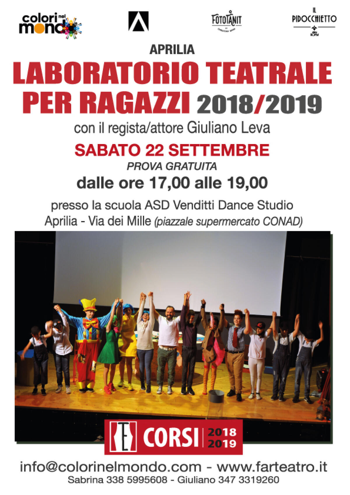 Corso di Teatro per ragazzi ad Aprilia con il regista Giuliano Leva - 
