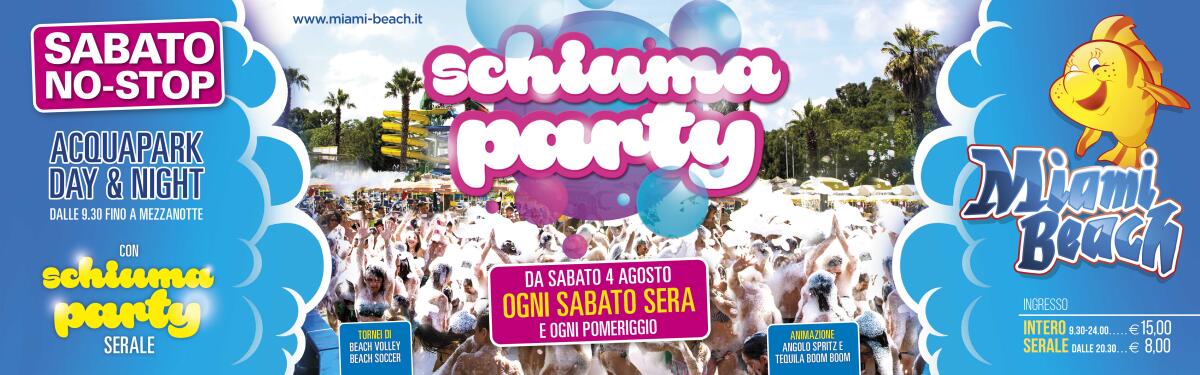 Al “Miami Beach” di Latina schiuma party serale per tutto il mese di agosto. - 