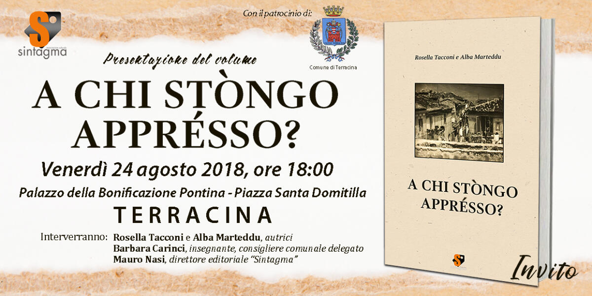 TERRACINA - “A chi stòngo apprèsso?”: la poesia dialettale questo venerdì al Palazzo della Bonifica. - 