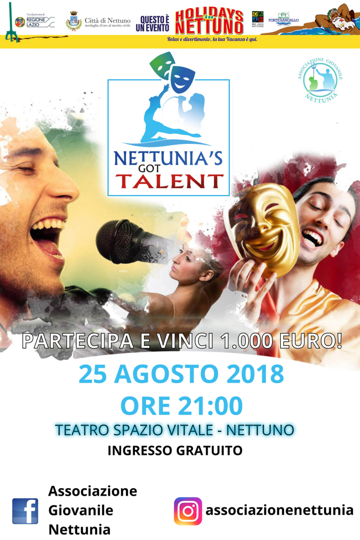 NETTUNO - Prorogato fino a questo giovedì 16 agosto il concorso “Nettunia’s Got Talent”. - 