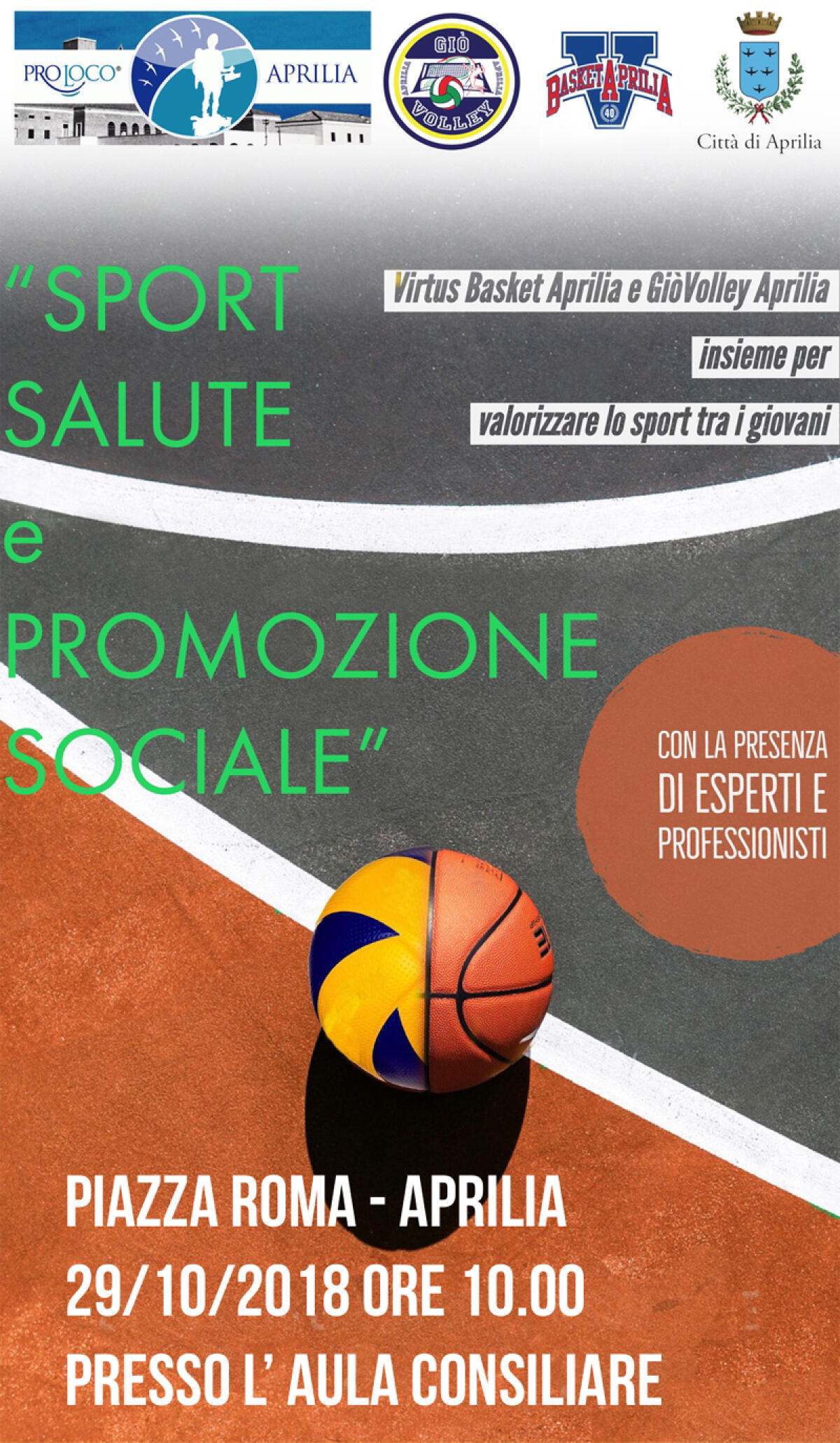 Questo sabato in Comune ad Aprilia il convegno “Sport, Salute e Promozione Sociale”. - 