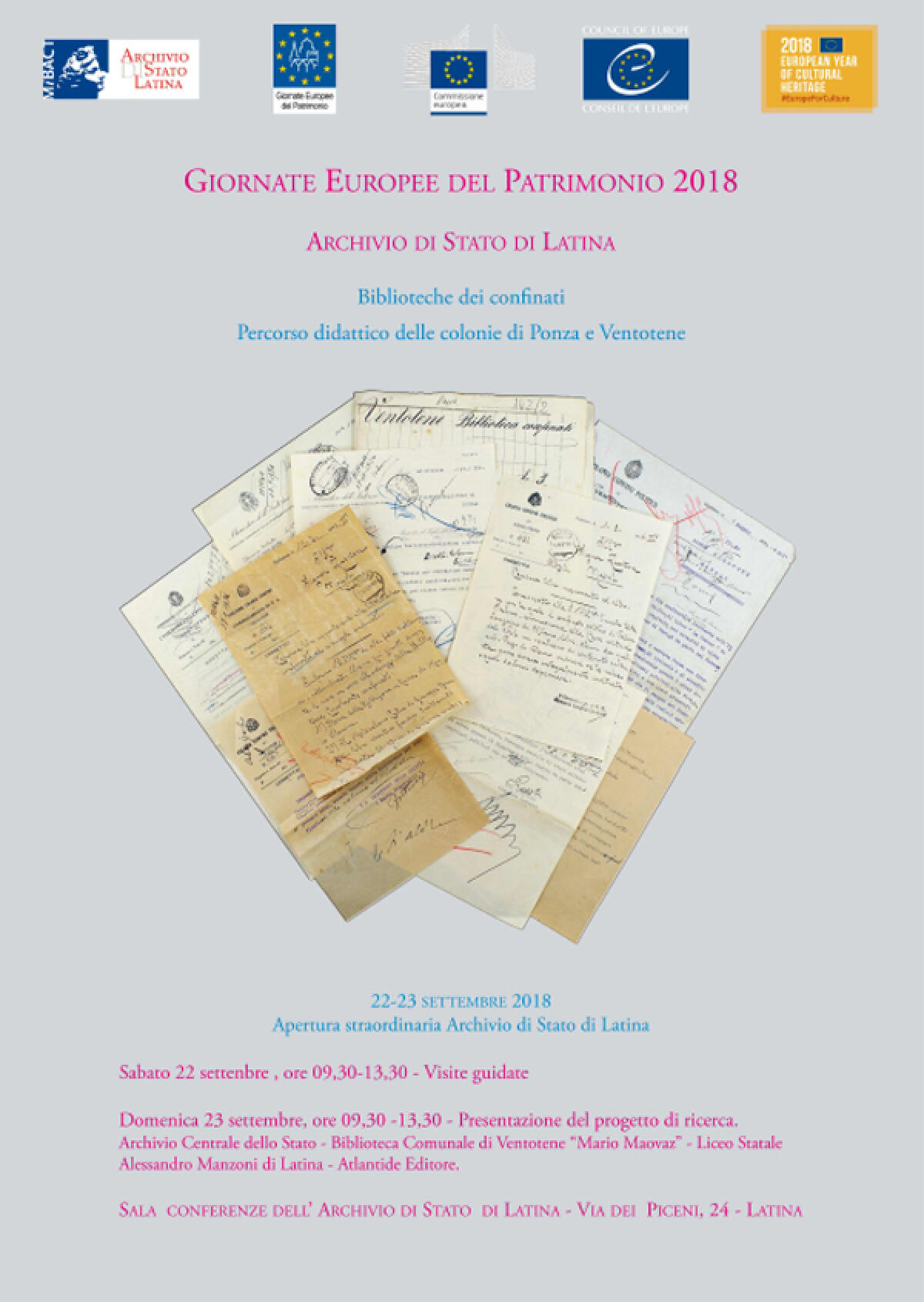 L’Archivio di Stato di Latina presenta il percorso didattico sulle Biblioteche dei confinati. - 