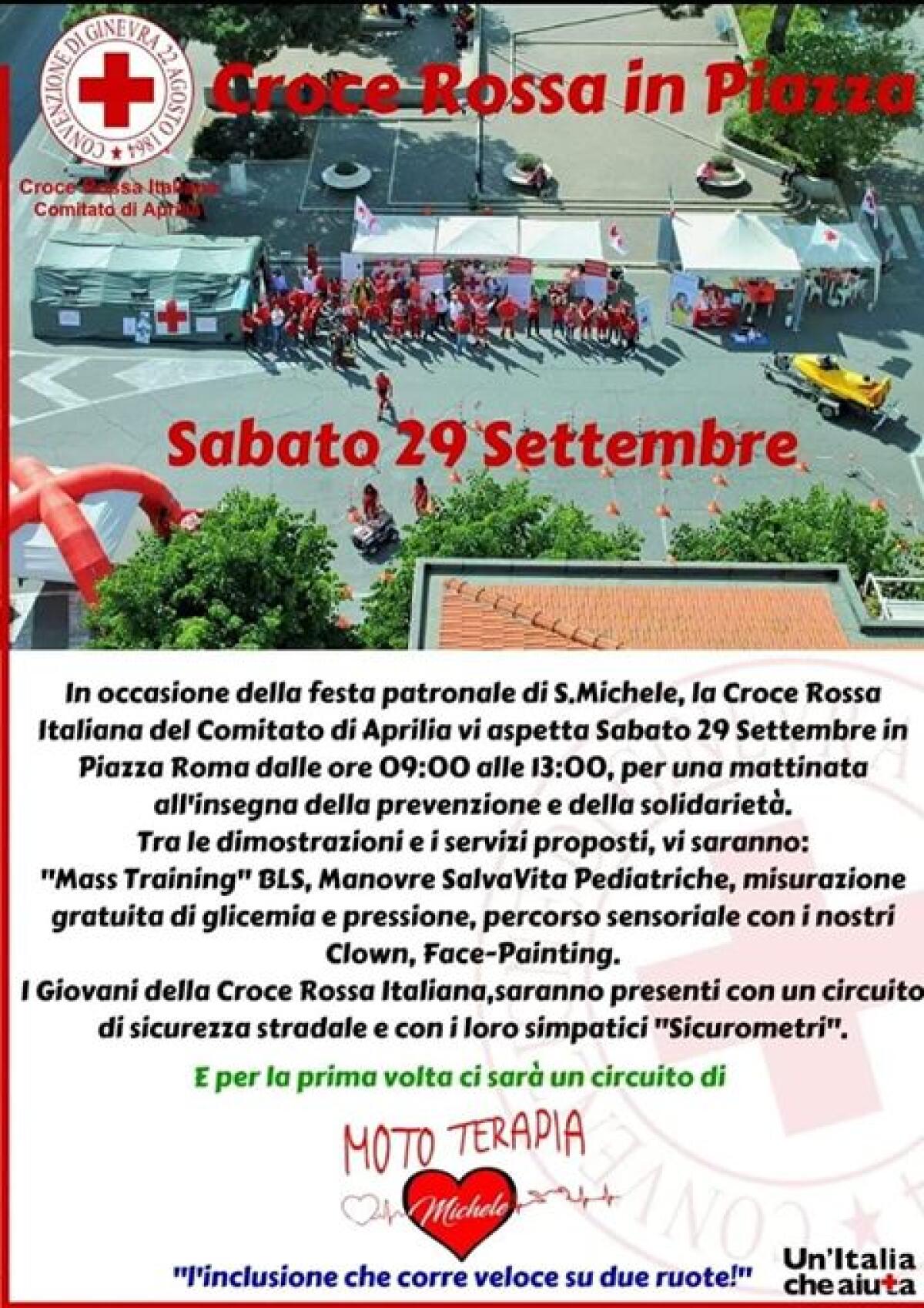 La Croce Rossa di Aprilia in Piazza questo sabato per informare e sensibilizzare. - 