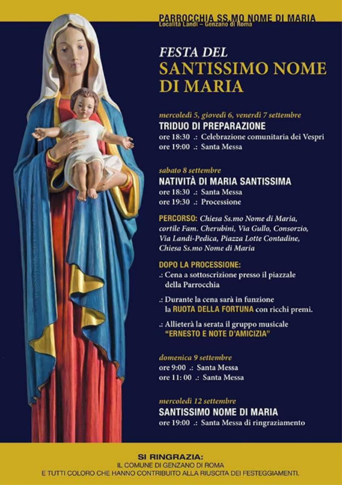 A Genzano, nella frazione Landi, “Festa del Santissimo nome di Maria”. - 