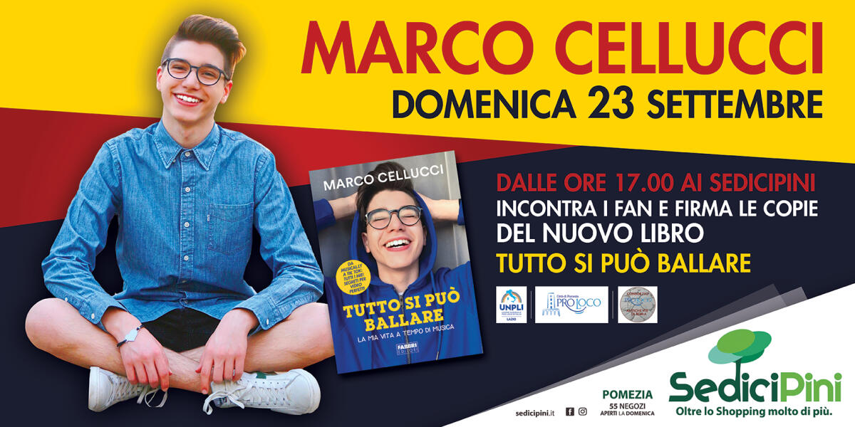 La star del web Marco Cellucci ospite del Centro Commerciale Sedici Pini di Pomezia - 