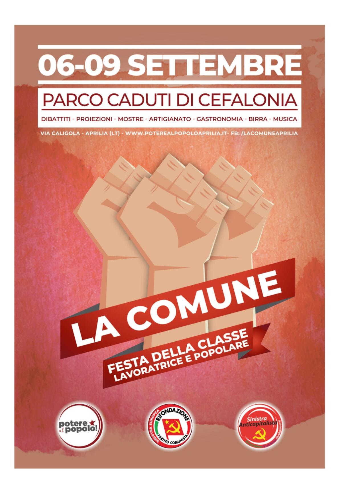 APRILIA - “La Comune in Festa" sino a questa domenica 9 settembre. - 