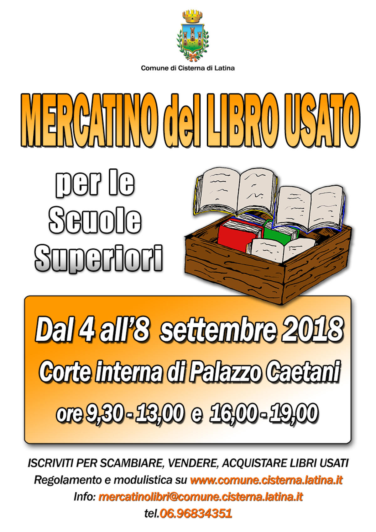 A Cisterna la quinta edizione del “Mercatino dei libri scolastici usati”. - 