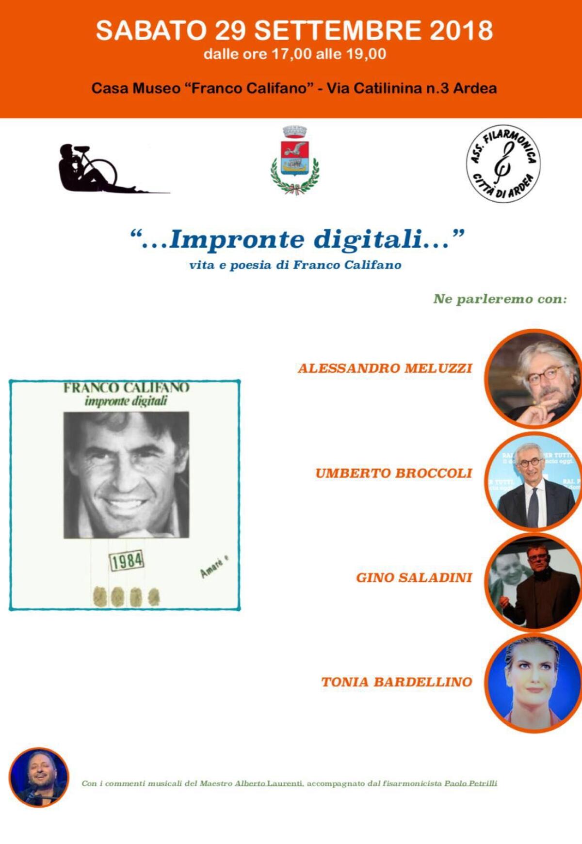 Impronte digitali, ad Ardea si ricorda il maestro Califano - 