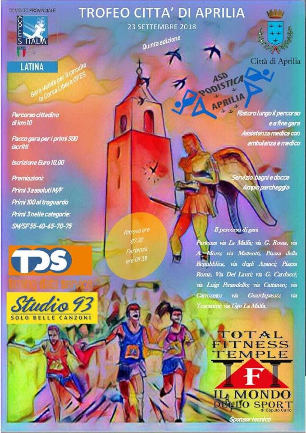 “Trofeo città di Aprilia”:  domenica 23 settembre l'evento della “Podistica Aprilia”. - 