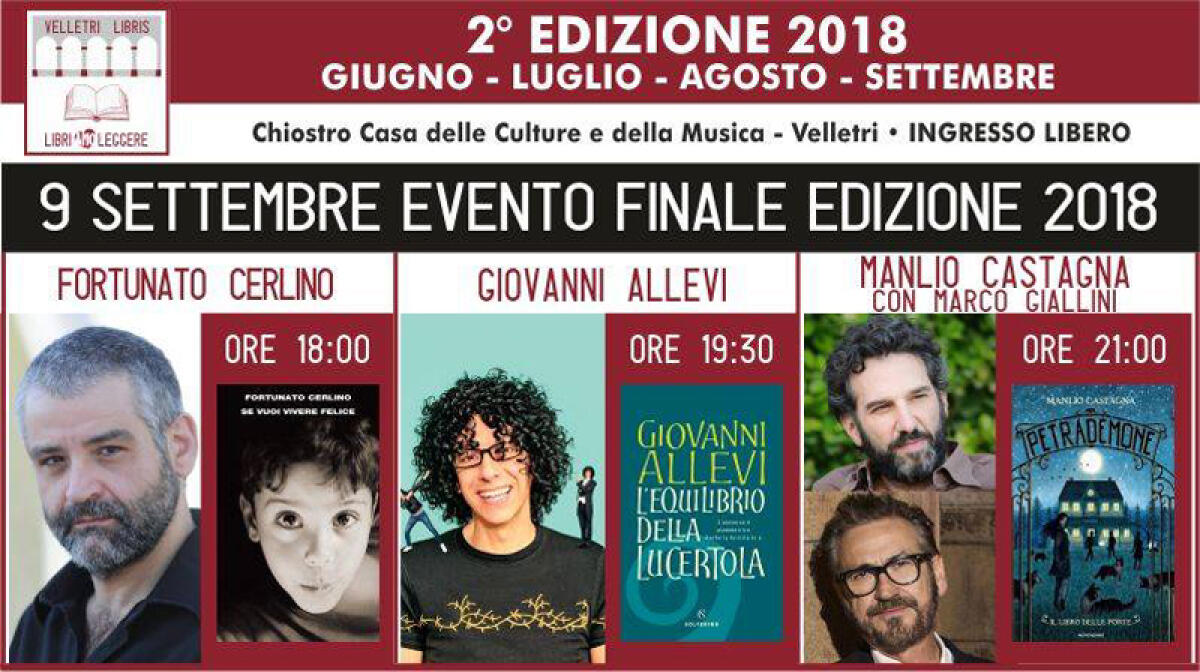 “Velletri Libris” si chiude con  Fortunato Cerlino, Giovanni Allevi, Manlio Castagna e Marco Giallini. - 