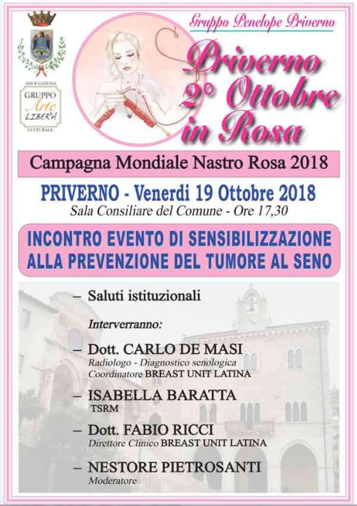 Oggi a Priverno un incontro per parlare di prevenzione al tumore al seno. - 