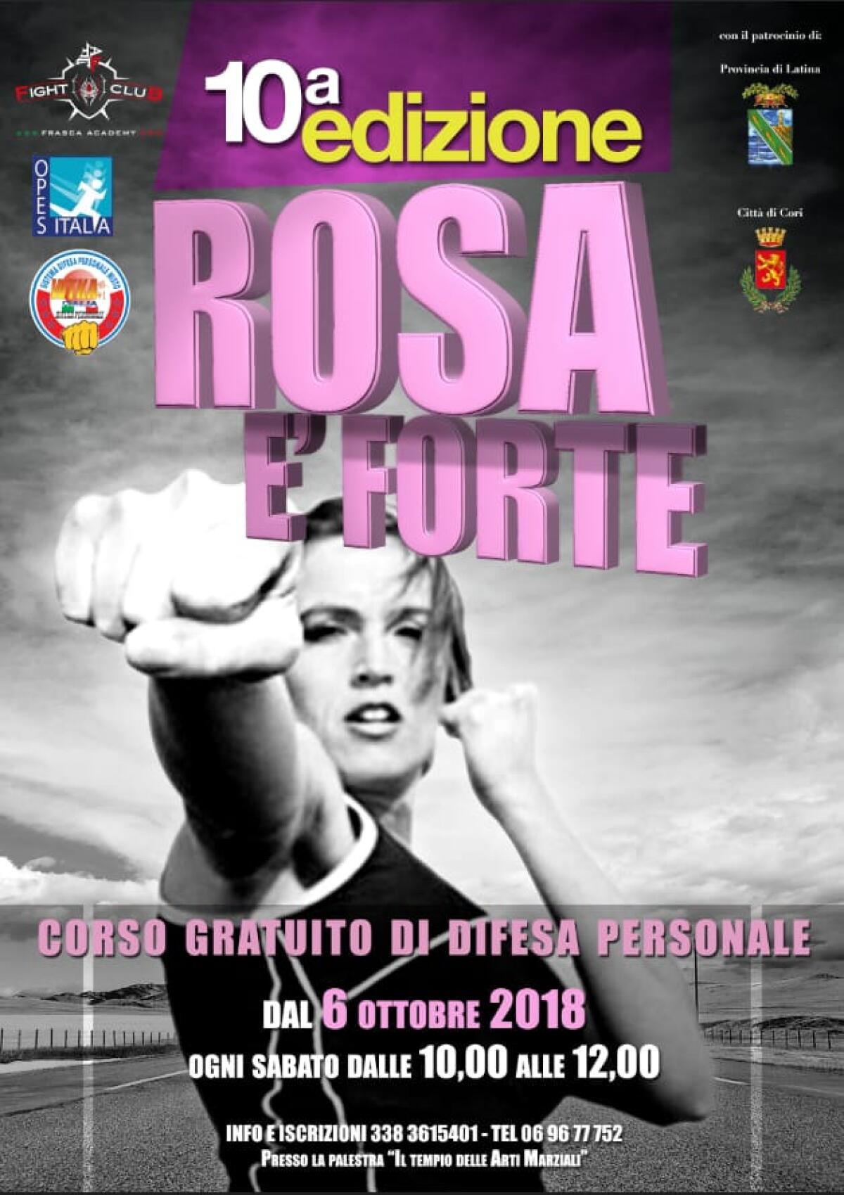 A Cori il corso gratuito di autodifesa "Rosa è Forte" - 