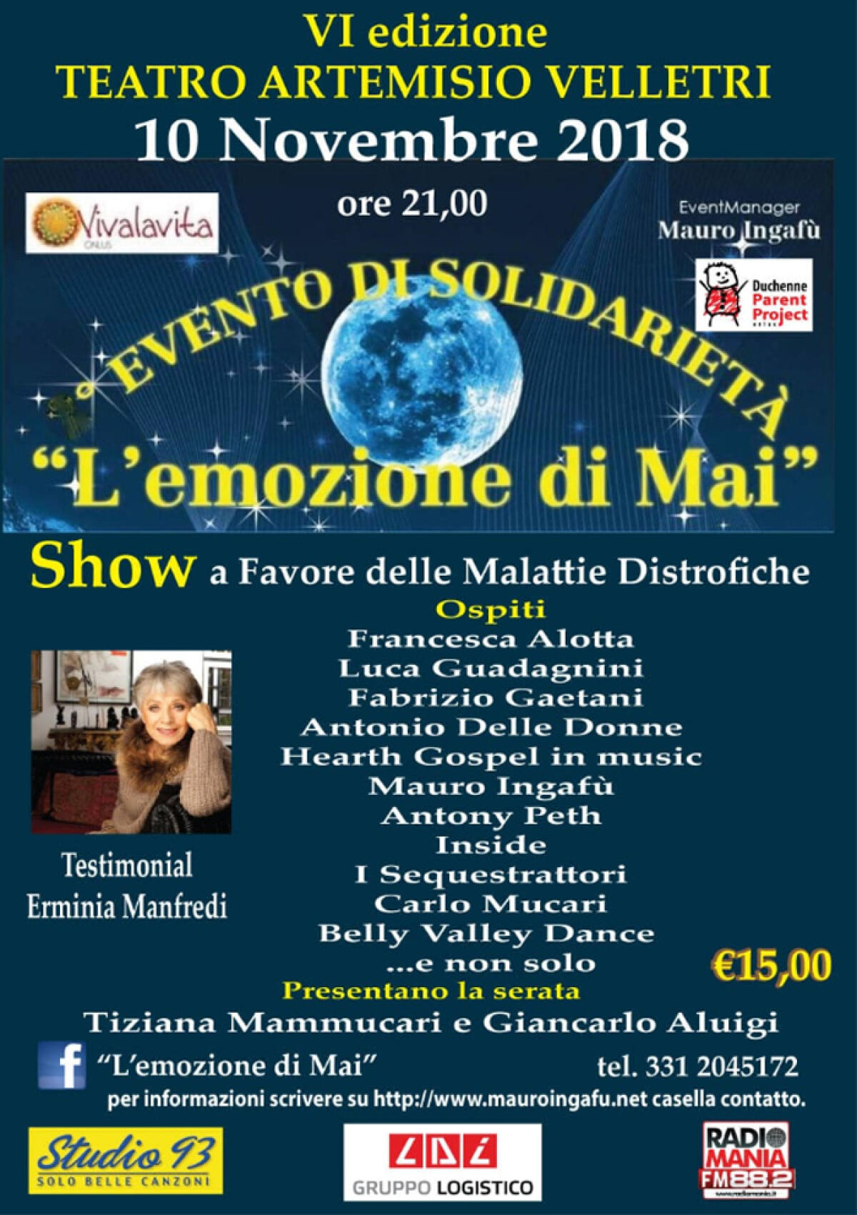"L'Emozione di Mai": evento di solidarietà al Teatro Artemisio di Velletri. - 