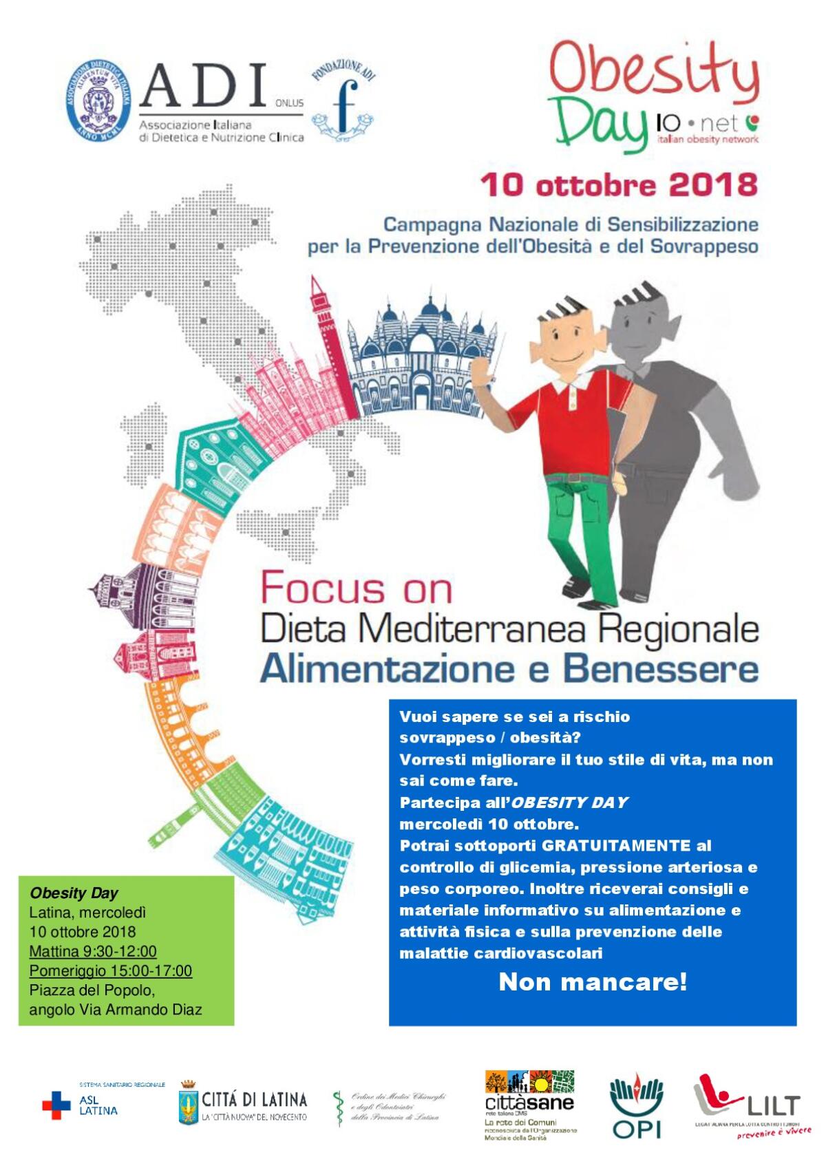 “Obesity Day”: oggi, a Latina, lo stand per prevenire e curare l’obesità. - 