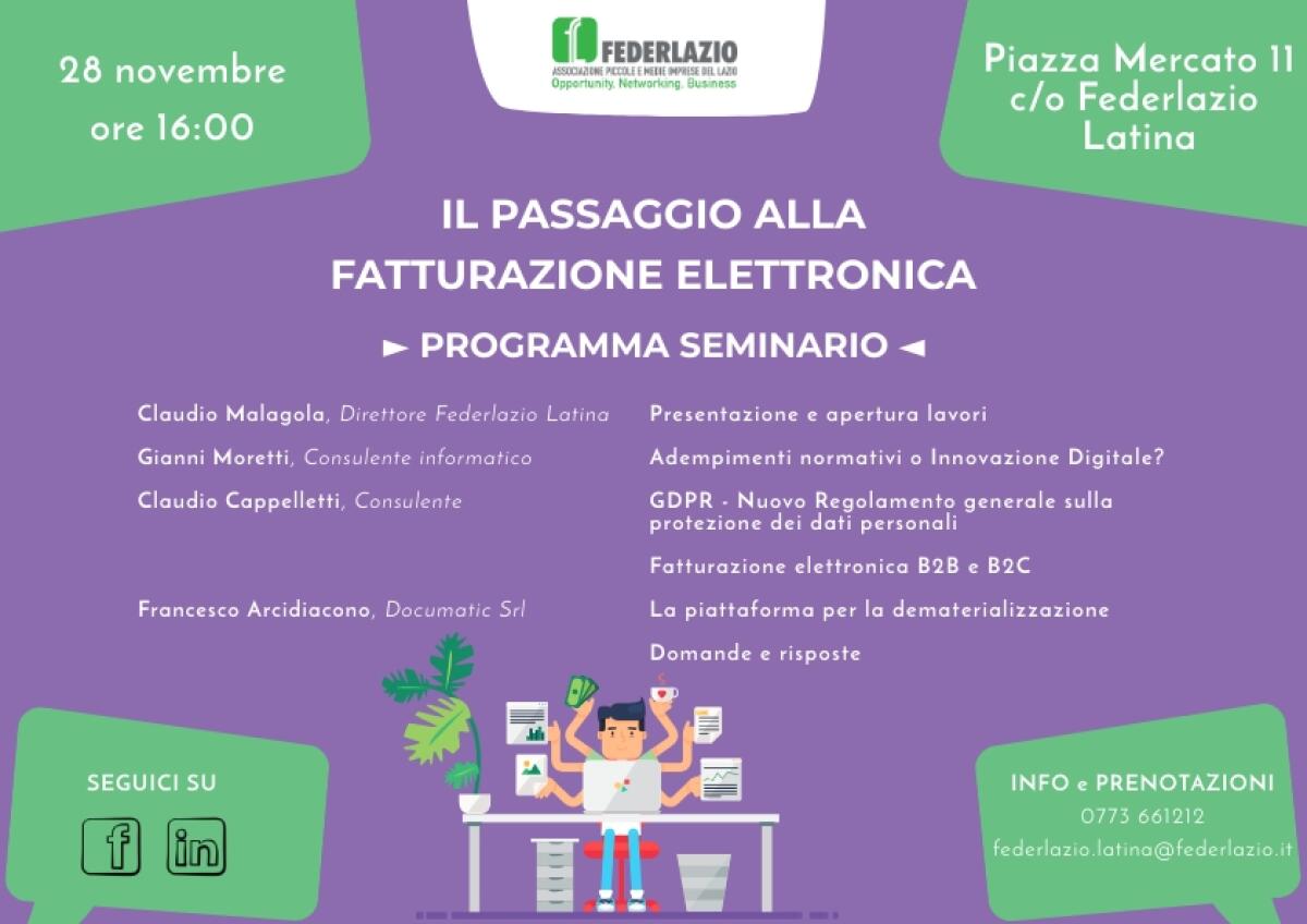 La Federlazio Latina organizza un seminario sulla fatturazione elettronica. - 
