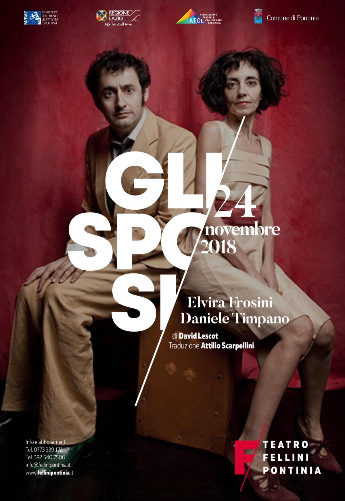 Lo spettacolo “Gli sposi” apre la stagione di prosa al Teatro Fellini di Pontinia. - 