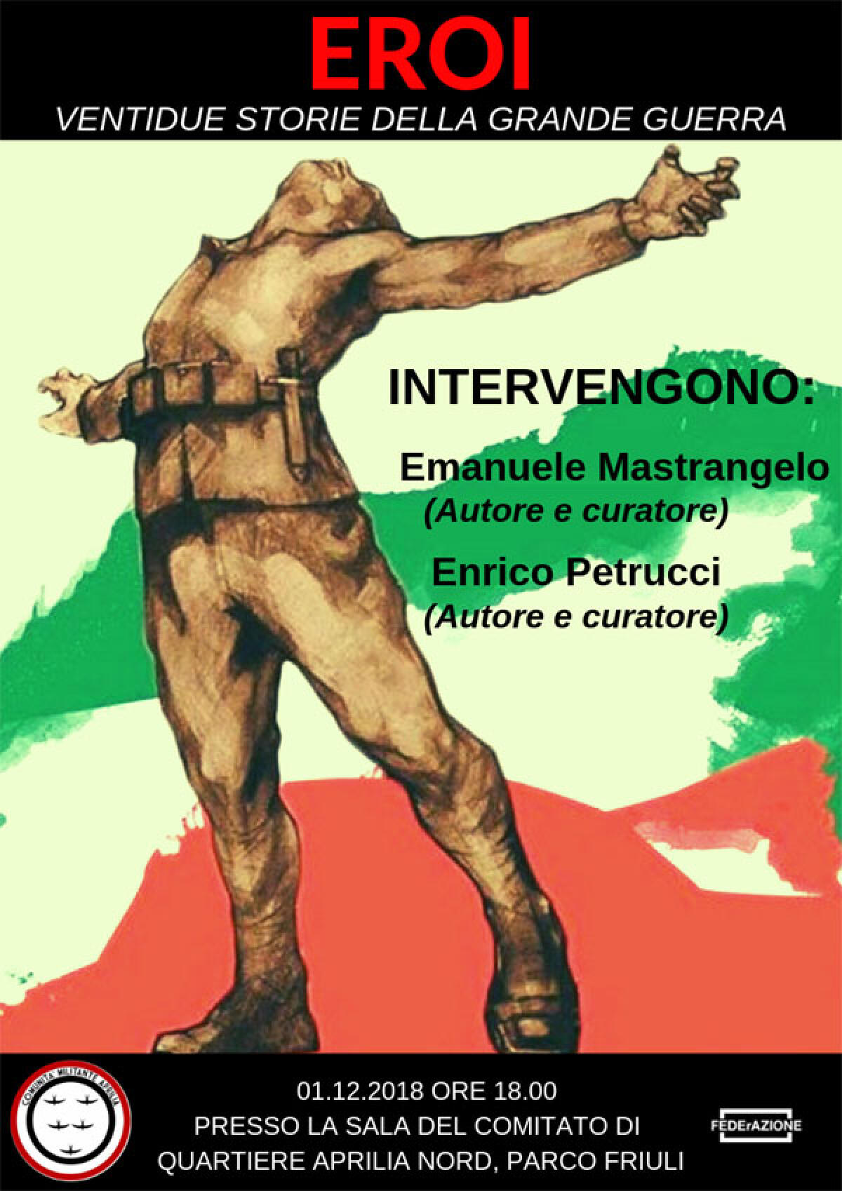 Ad Aprilia la presentazione di “Eroi - Ventidue storie della grande guerra” - 