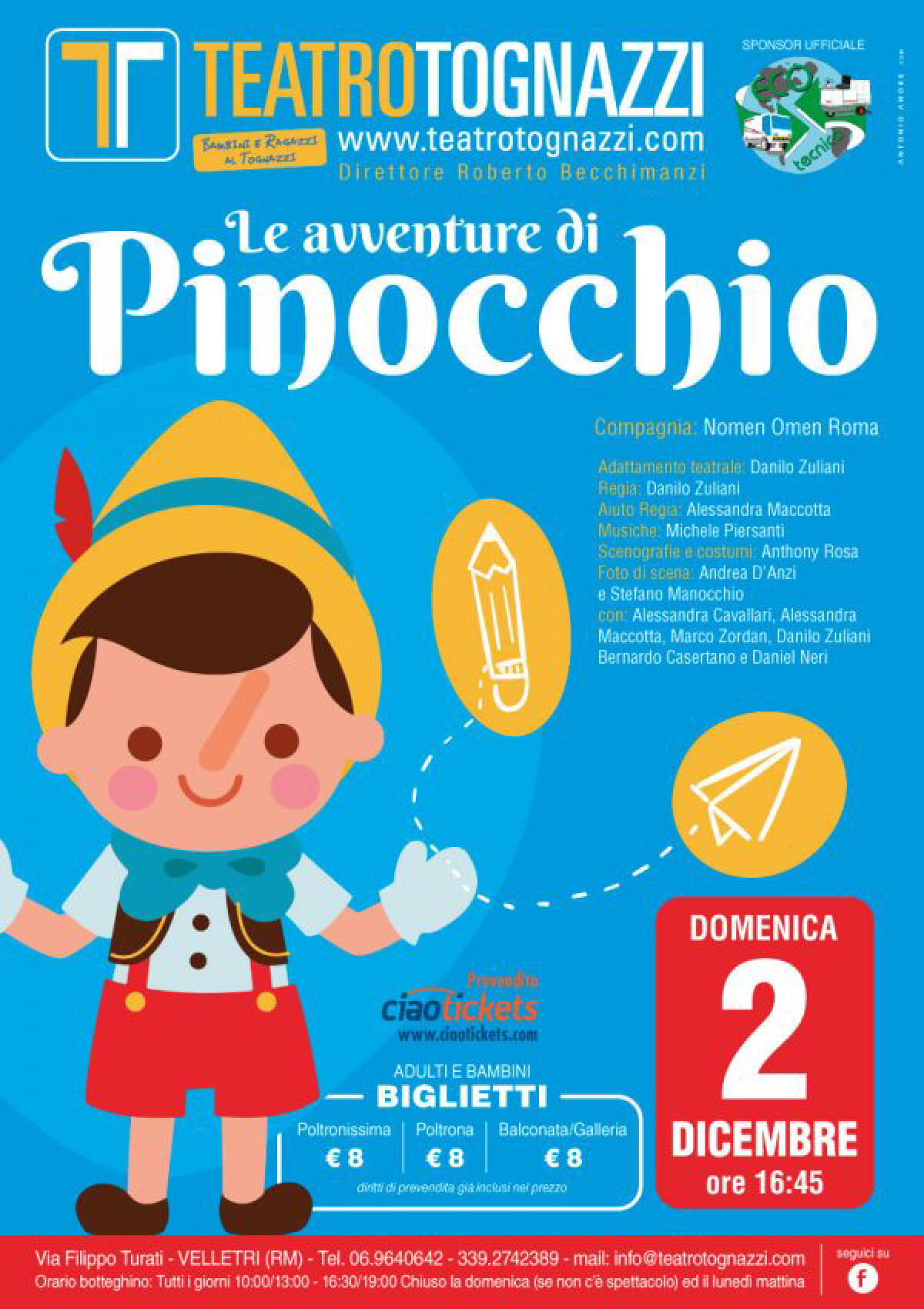 “Le avventure di Pinocchio” in scena al Teatro Tognazzi di Velletri. - 