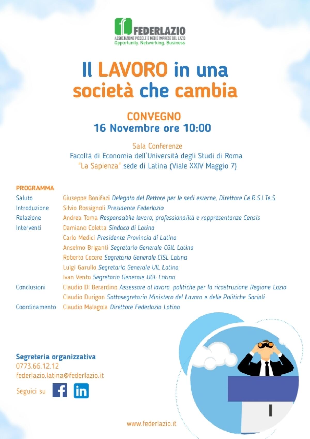 “Lavoro in una società che cambia”: convegno della Federlazio a La Sapienza di Latina. - 