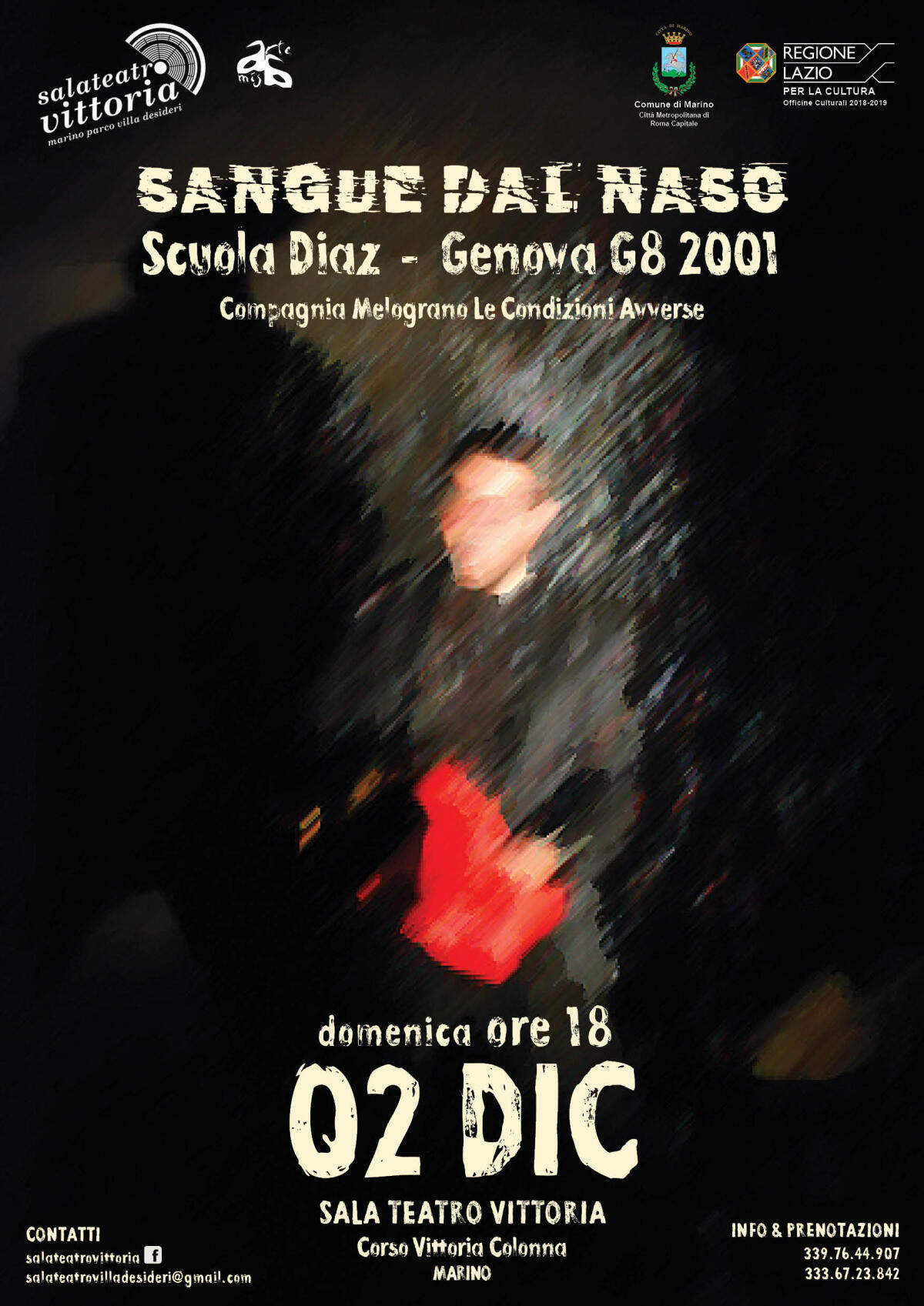 “Le Condizioni Avverse”  portano in scena a Marino lo spettacolo teatrale “Sangue dal Naso”. - 