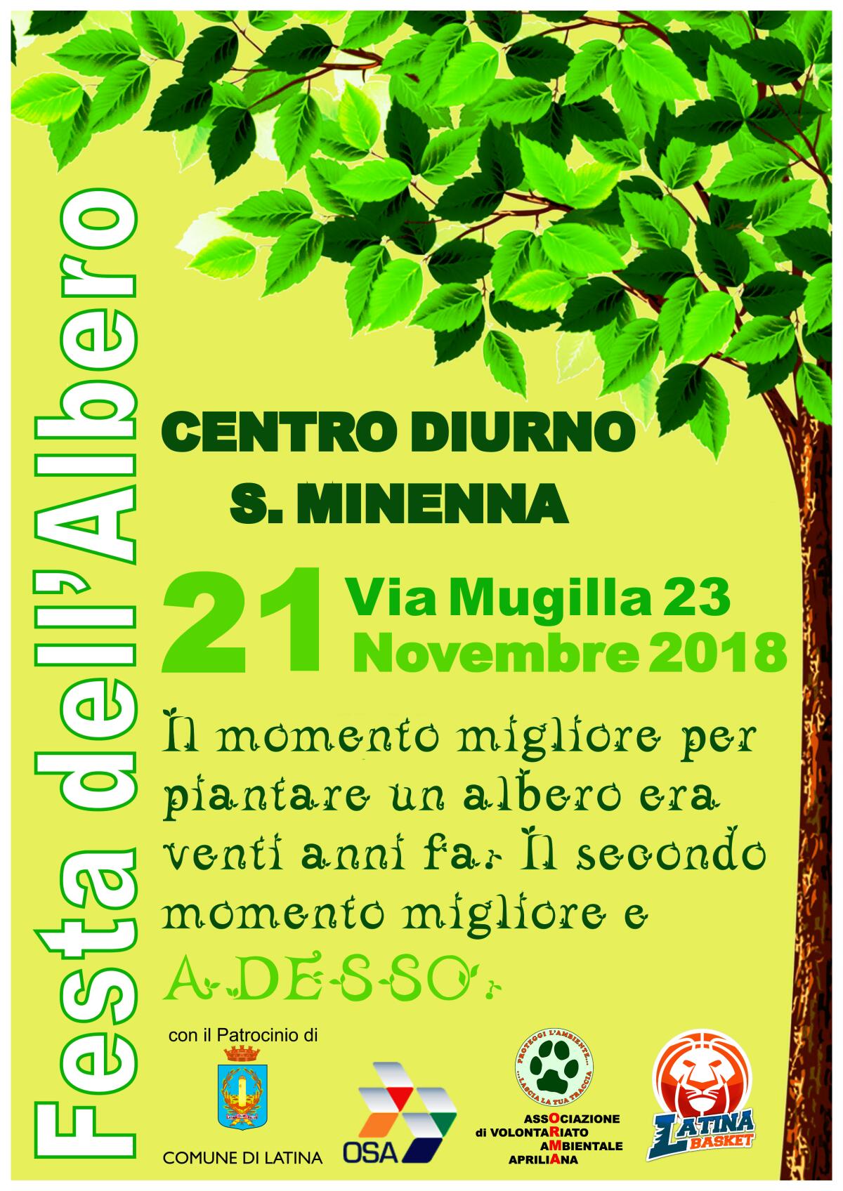Festa dell'Albero, tutto pronto al Centro Diurno "Salvatore Minenna" di Latina - 