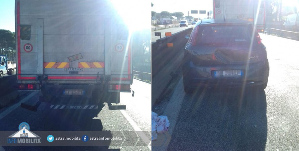 Incidente sulla Pontina, in direzione Sud: code tra Castel Romano e Pomezia. - 