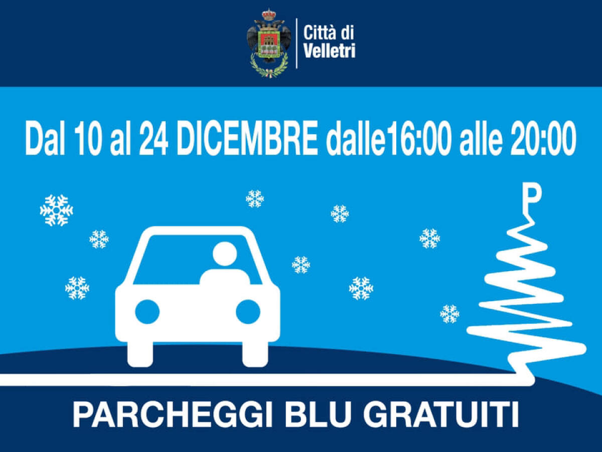 Parcheggi blu gratis a Velletri fino al 24 dicembre - 