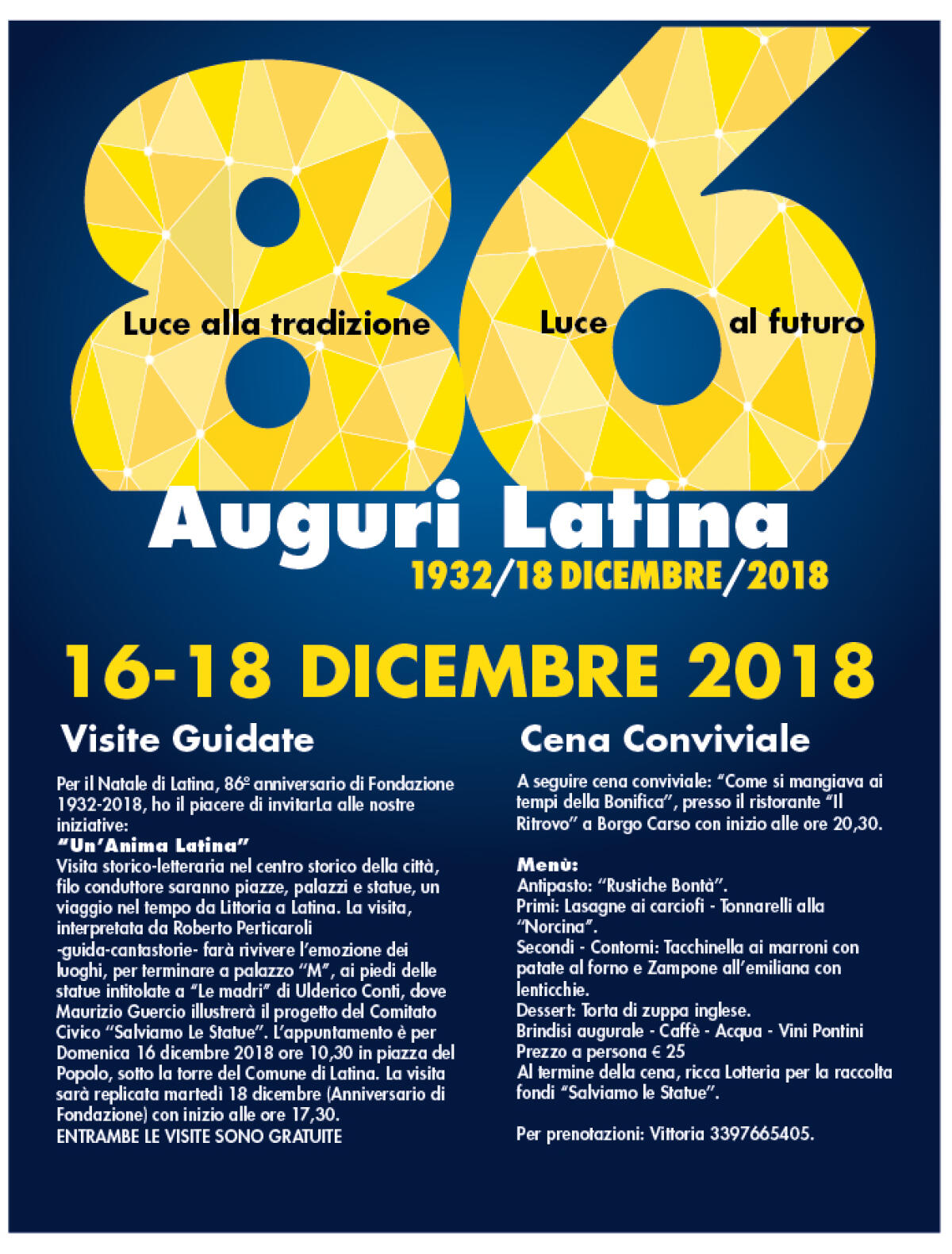 “Auguri Latina 86, luce alla tradizione, luce al futuro”: visita storico-letteraria in centro con l’associazione “Anima Latina”. - 