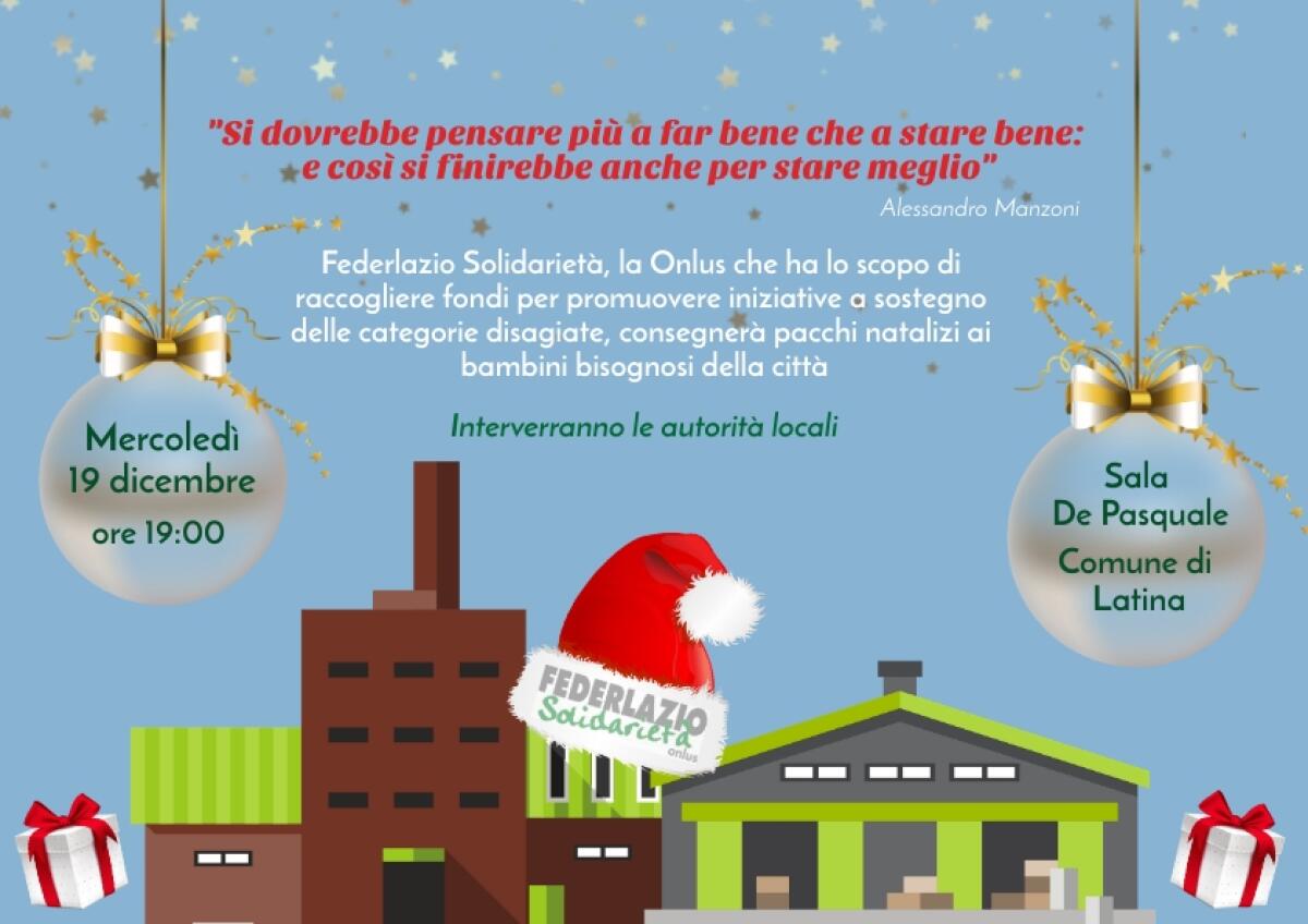 Gli imprenditori di Latina, associati alla Federlazio, donano regali ai bambini bisognosi della città. - 
