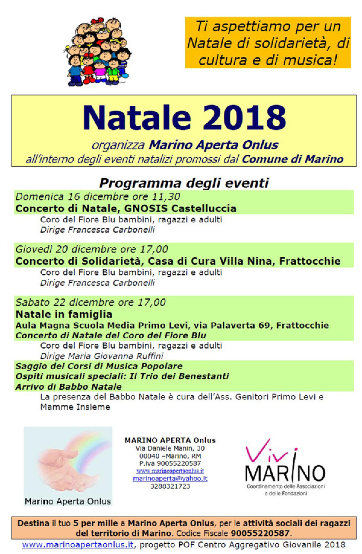 “Natale in Famiglia” con l’associazione “Marino Aperta Onlus”. - 