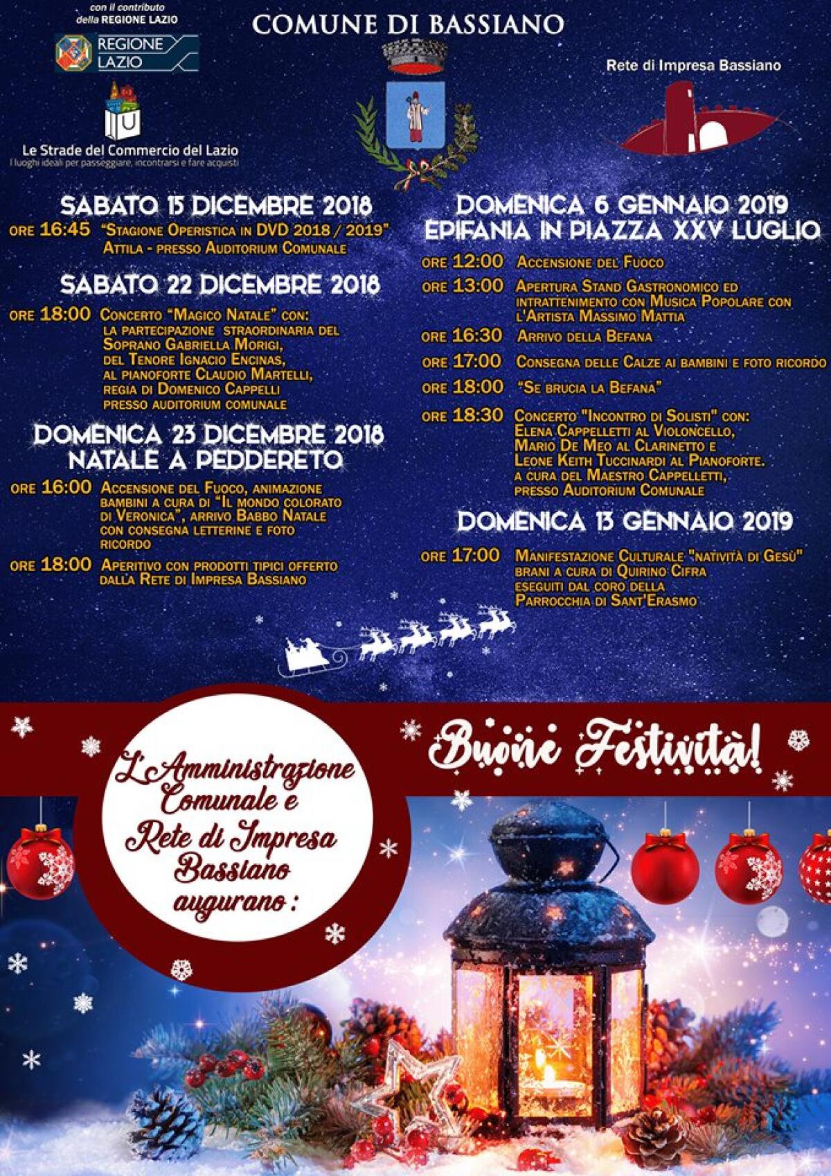 Natale a Bassiano, fine settimana di eventi - 