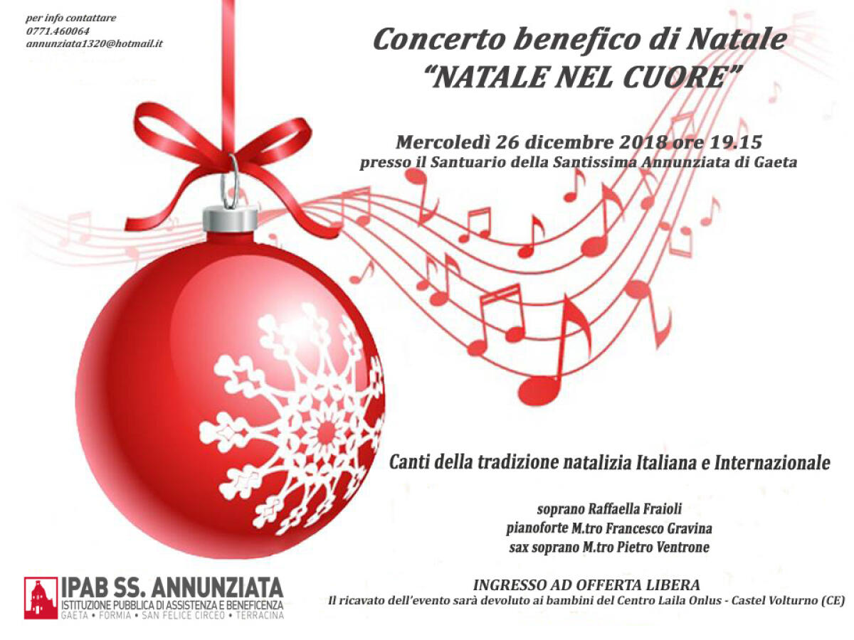 Natale nel cuore, il concerto a Gaeta per Santo Stefano - 