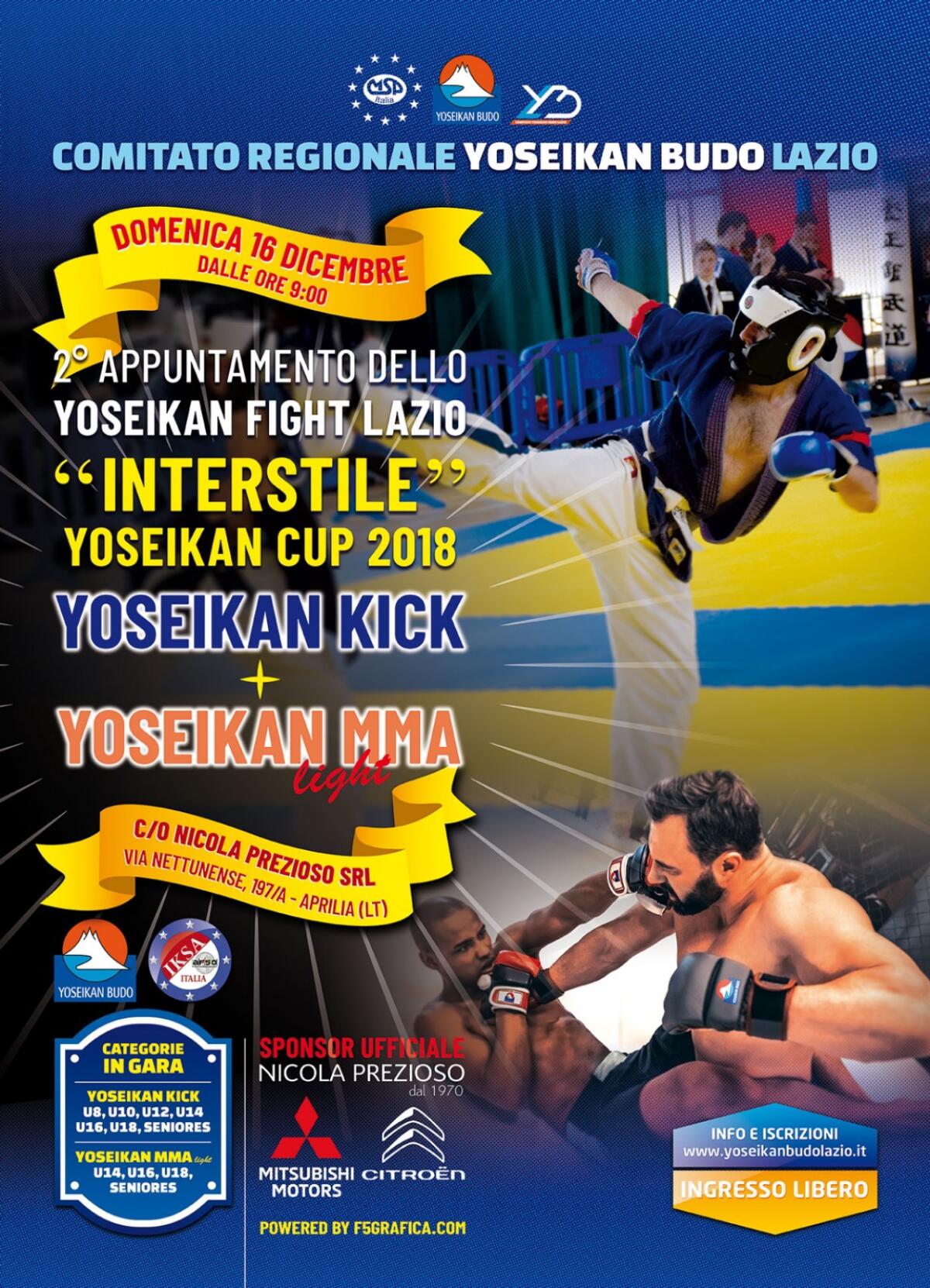 Alla concessionaria "Prezioso" di Aprilia  questa domenica  approda il circuito "Yoseikan Fight Lazio". - 