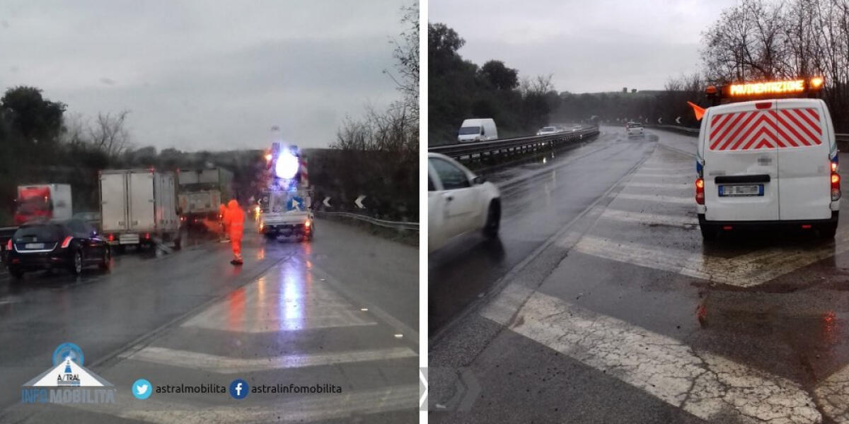 Buche sulla Pontina: una squadra mobile dell'Astral al lavoro. Prestare attenzione. - 