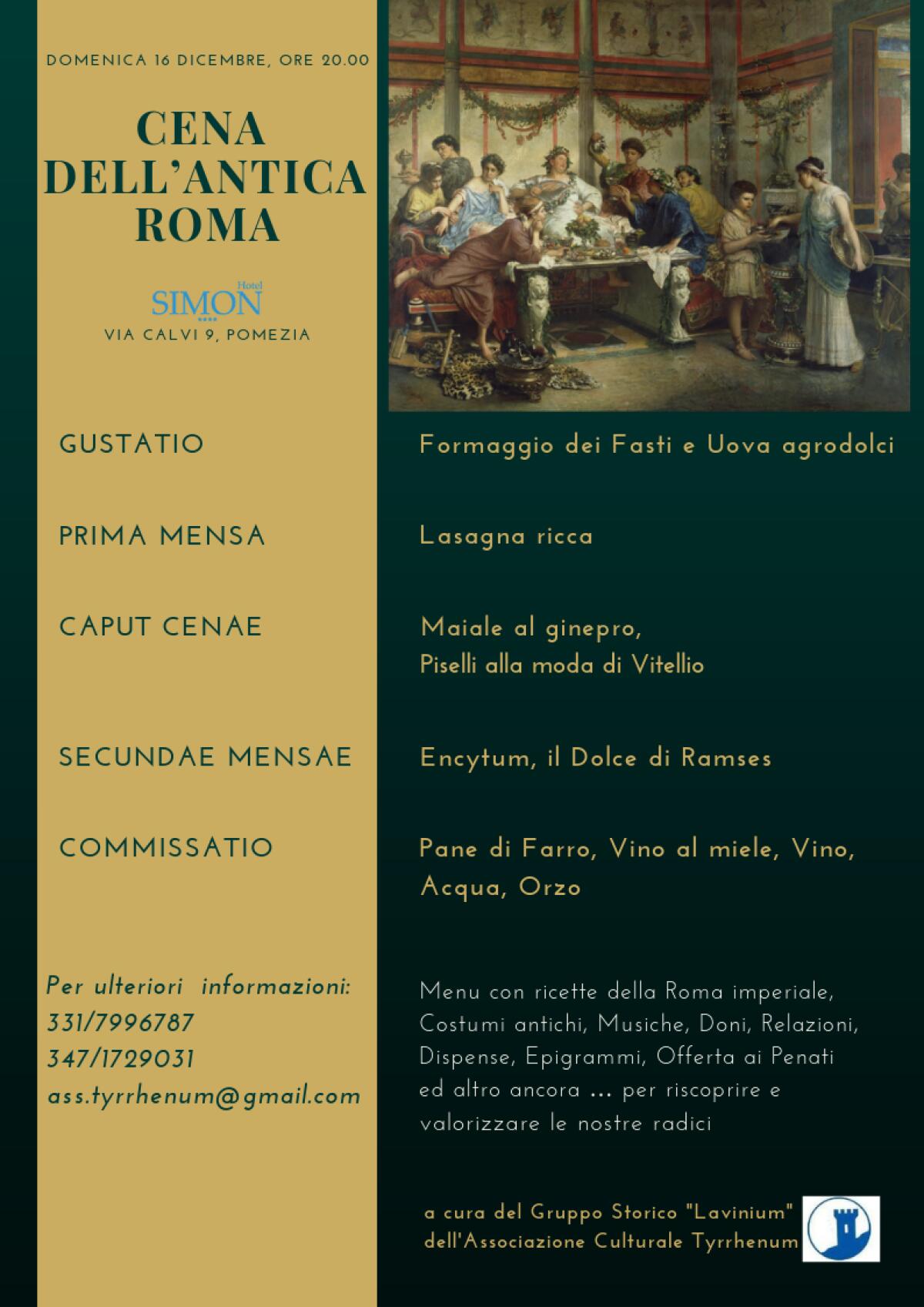 "Cena dell’Antica Roma” a Pomezia con l’associazione Tyrrhenum. - 