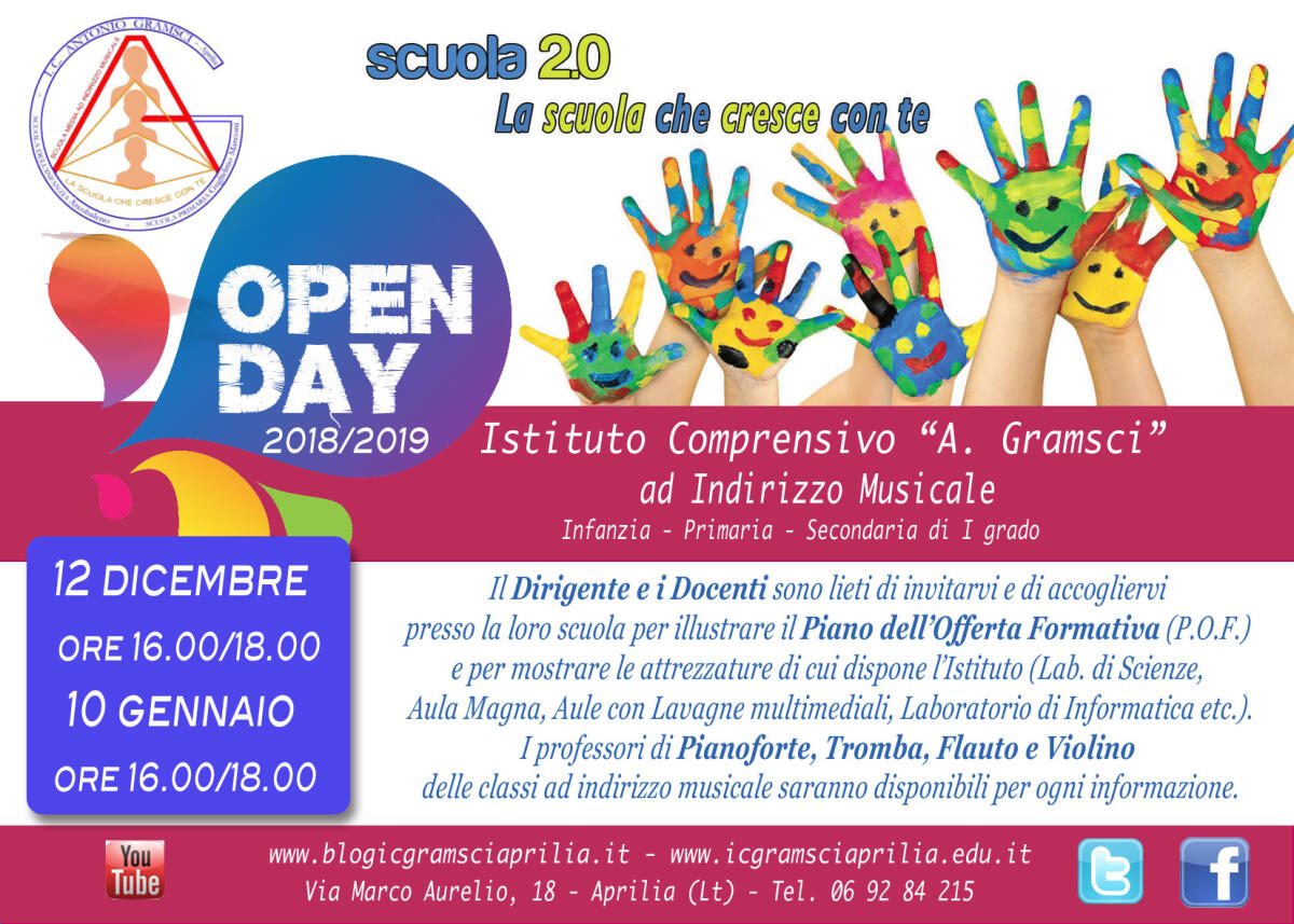 Due giornate di “Open Day” all’Istituto Comprensivo “Gramsci” di Aprilia. - 