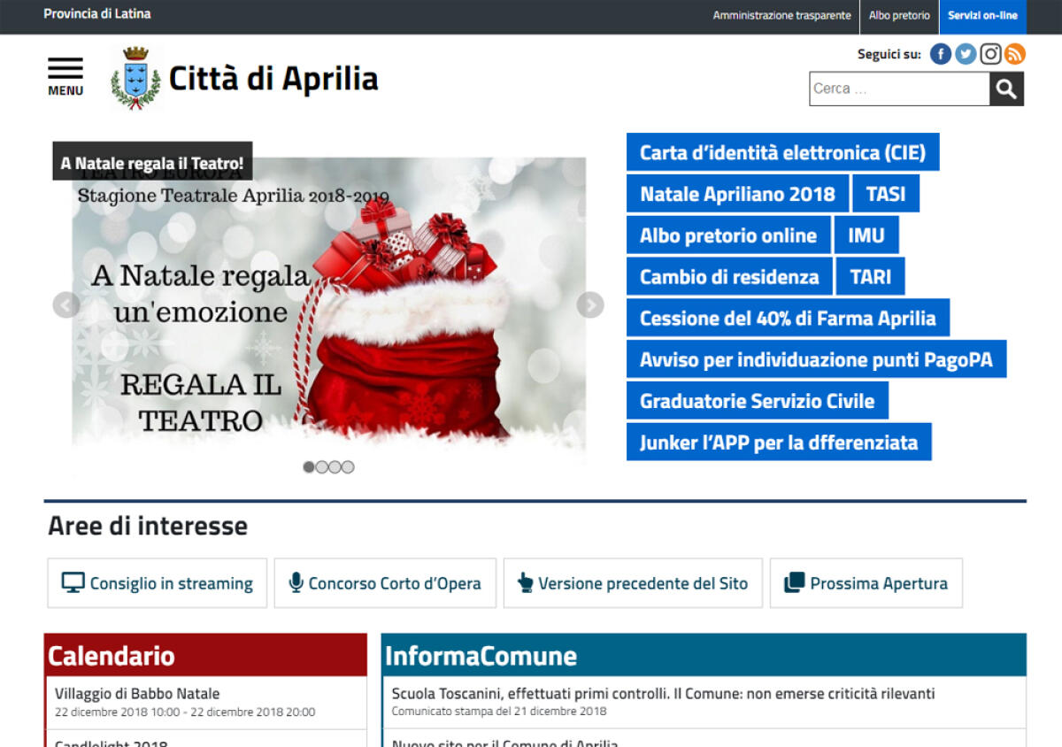 Presentato il nuovo sito web del Comune di Aprilia. - 