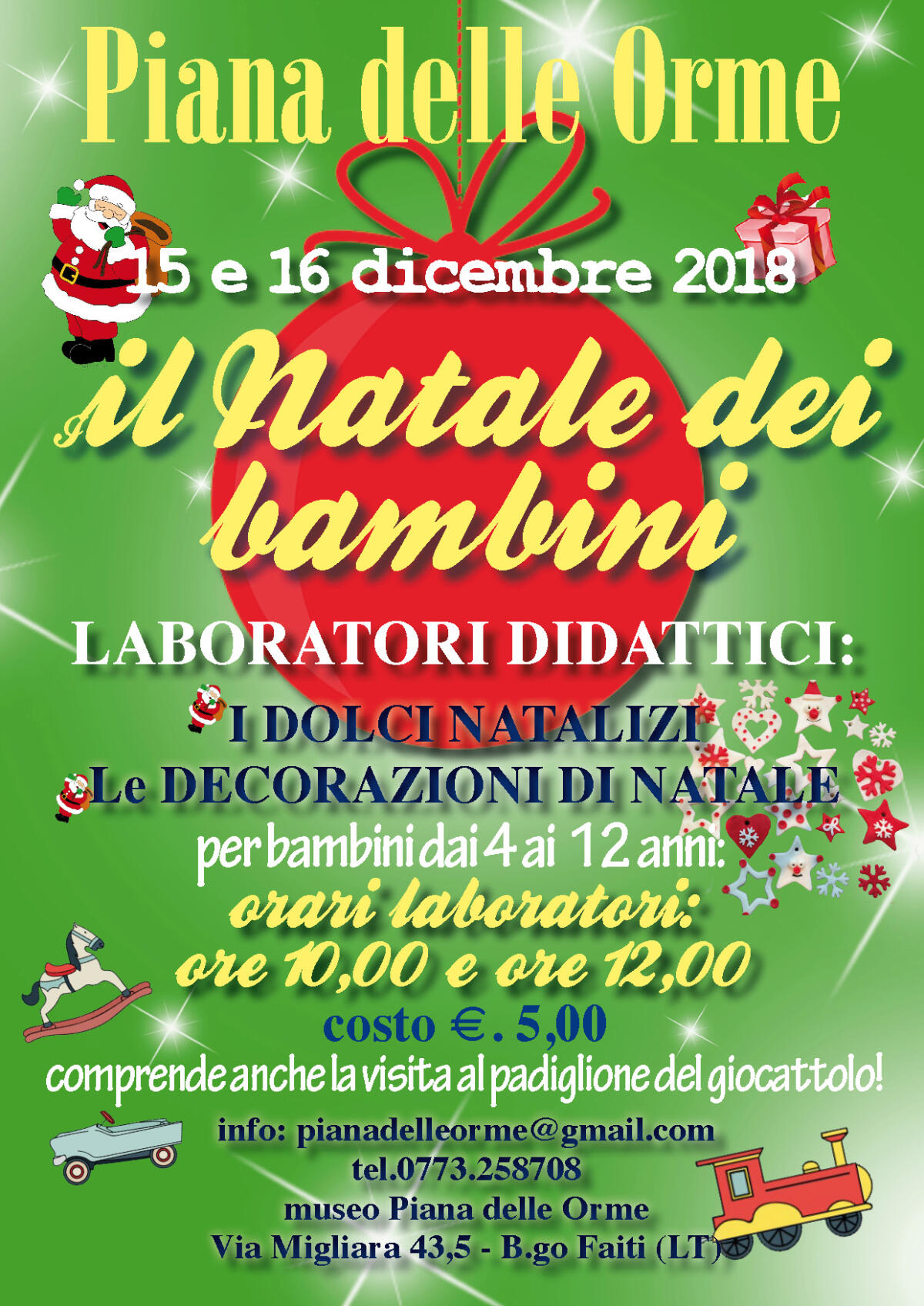 “Il Natale dei Bambini”: l'iniziativa al Museo Piana delle Orme di Borgo Faiti. - 
