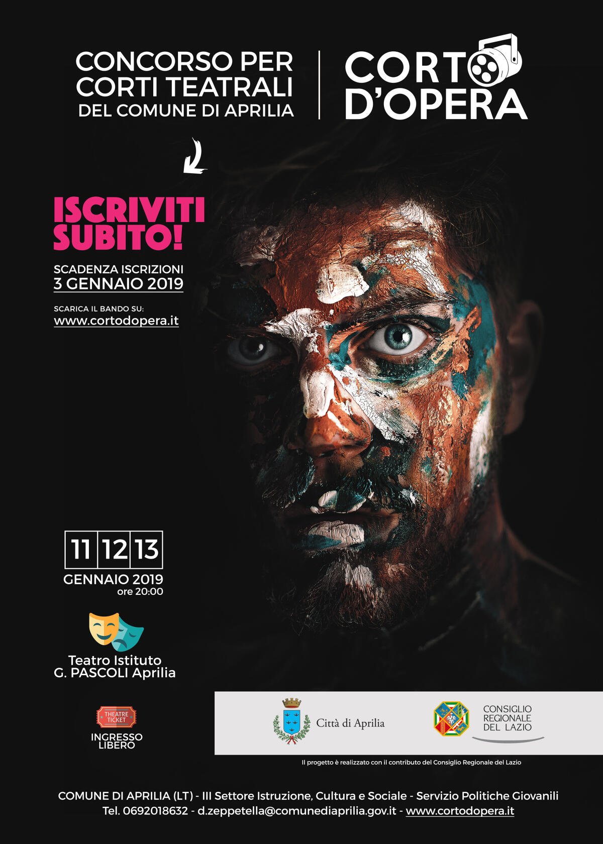 APRILIA - "Corto d’Opera": questo fine settimana alla "Pascoli" il concorso nazionale di corti teatrali del Comune. - 